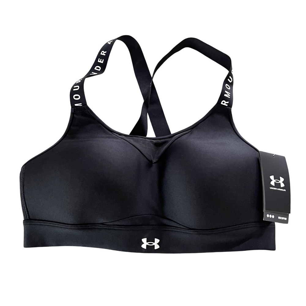 Under Armour Infinity High Bra Womens Large Black High Support 1351994 NWT